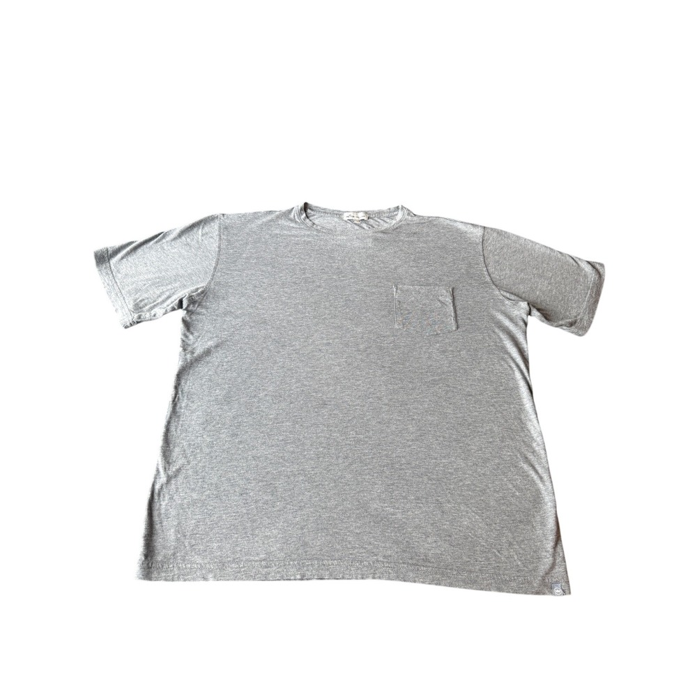 Peter Millar Mens Gray Heather Short Sleeve Pocket T-Shirt Size L Made in Peru